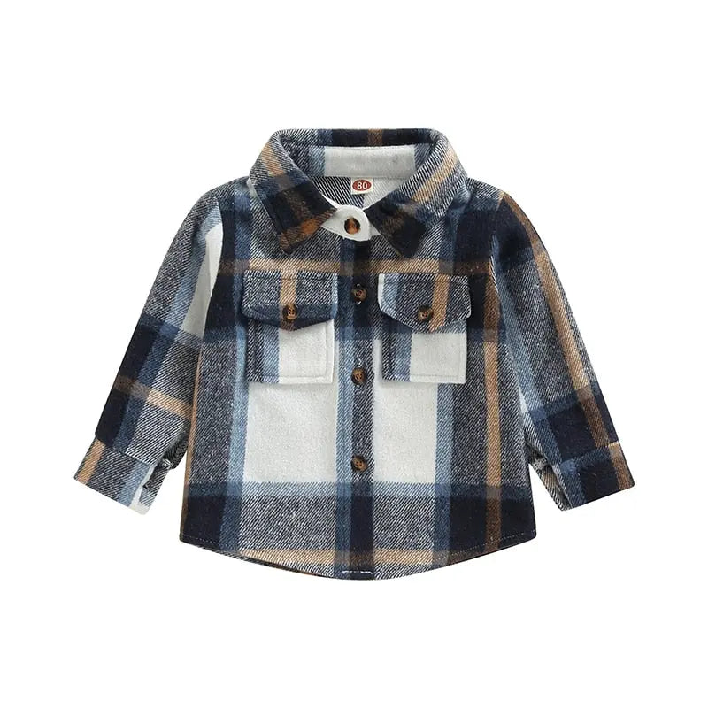 0-4Years Kids Baby Girl Boy Plaid Shirt Kaia's Barn