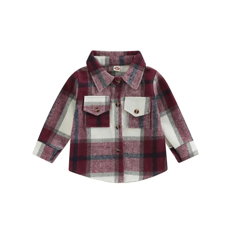 0-4Years Kids Baby Girl Boy Plaid Shirt Kaia's Barn