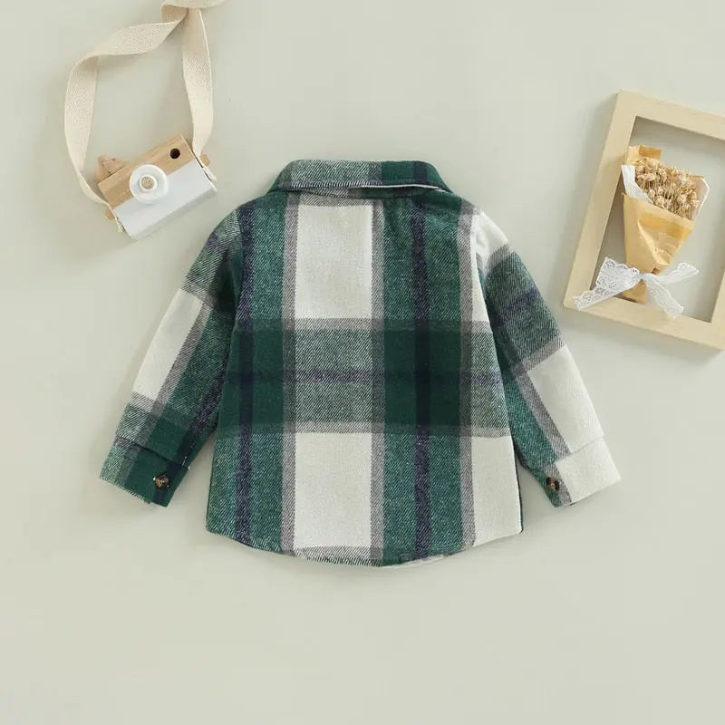 0-4Years Kids Baby Girl Boy Plaid Shirt Kaia's Barn