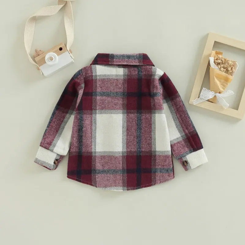 0-4Years Kids Baby Girl Boy Plaid Shirt Kaia's Barn