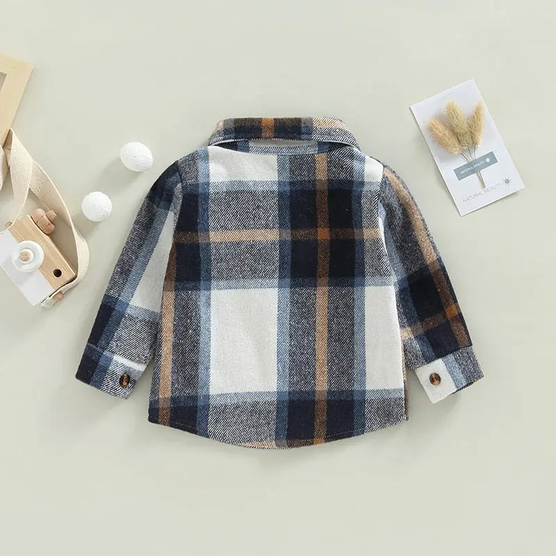 0-4Years Kids Baby Girl Boy Plaid Shirt Kaia's Barn