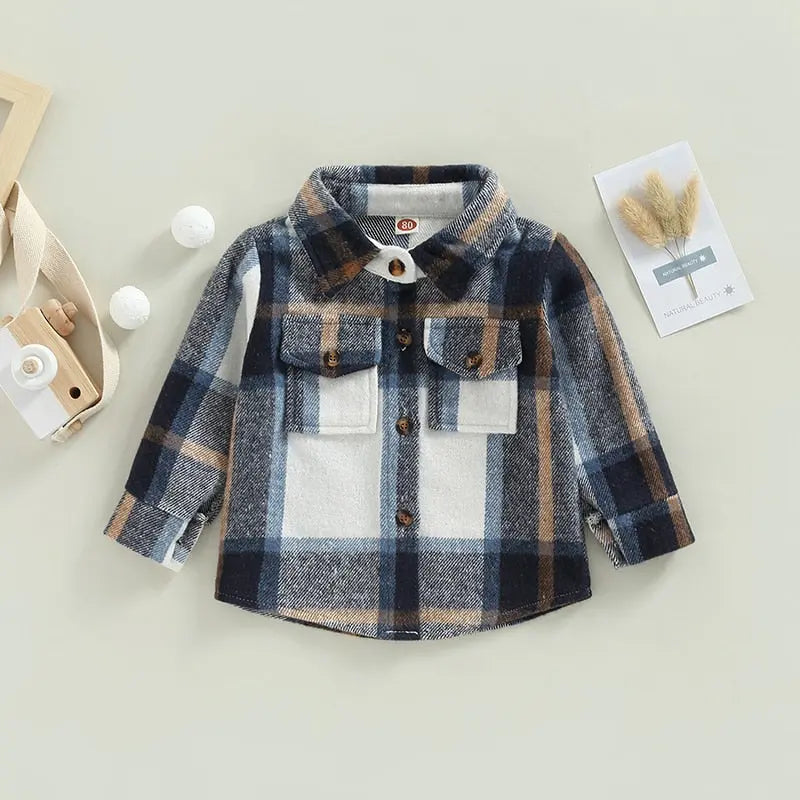 0-4Years Kids Baby Girl Boy Plaid Shirt Kaia's Barn