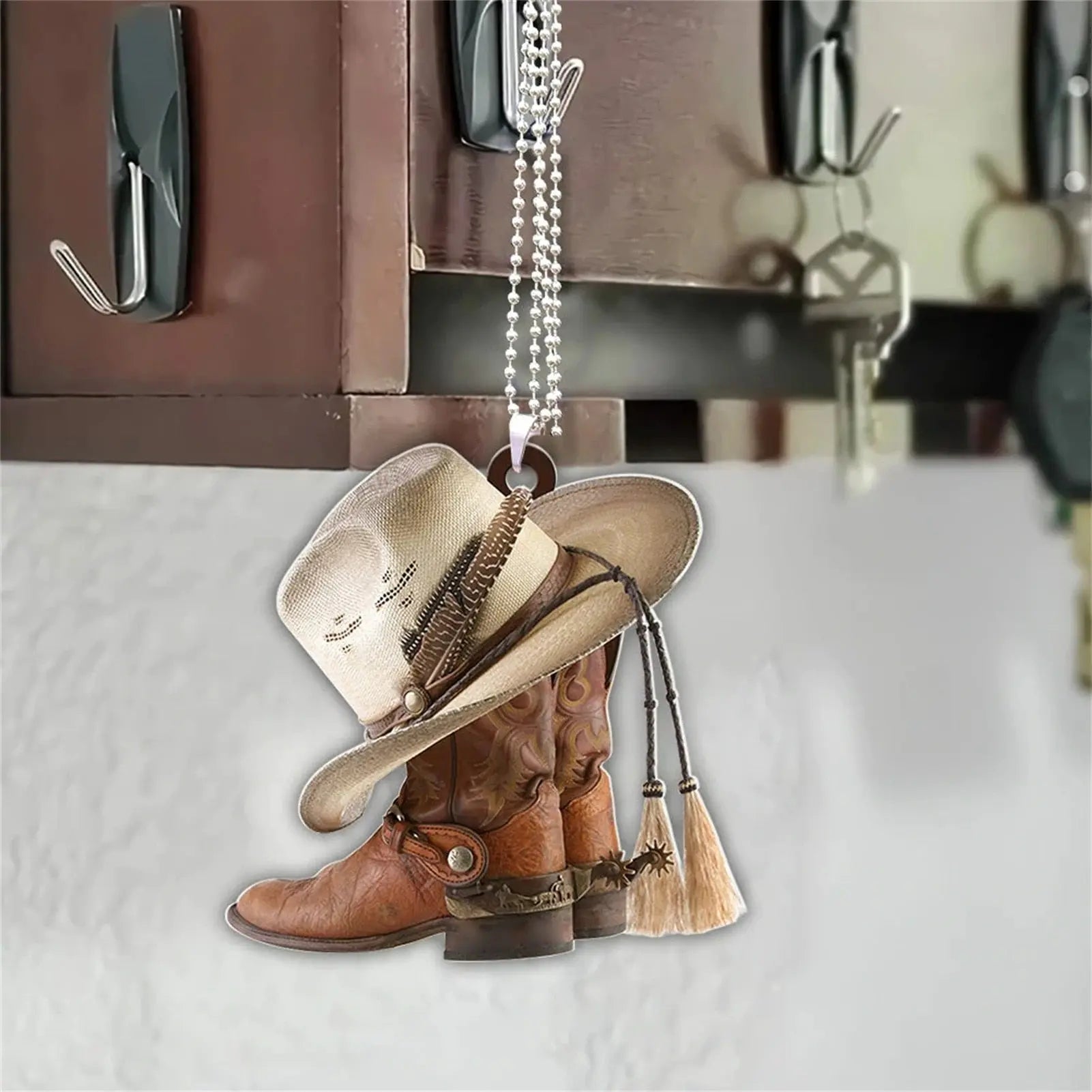 Car Rear View Mirror Cowboy Boots Decoration Kaia's Barn