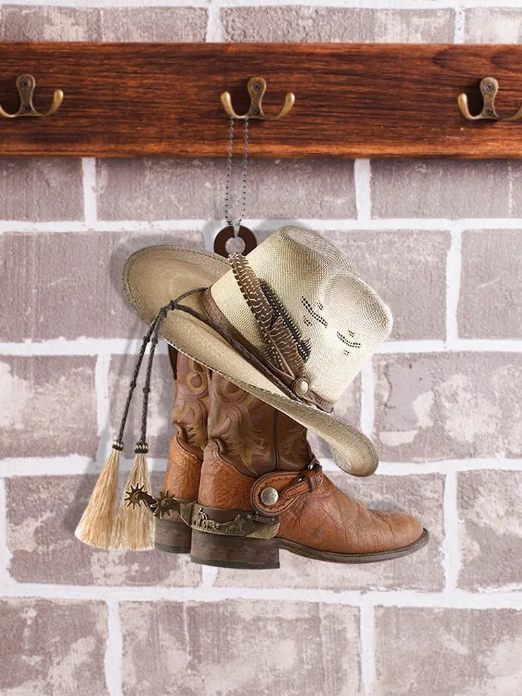 Car Rear View Mirror Cowboy Boots Decoration Kaia's Barn