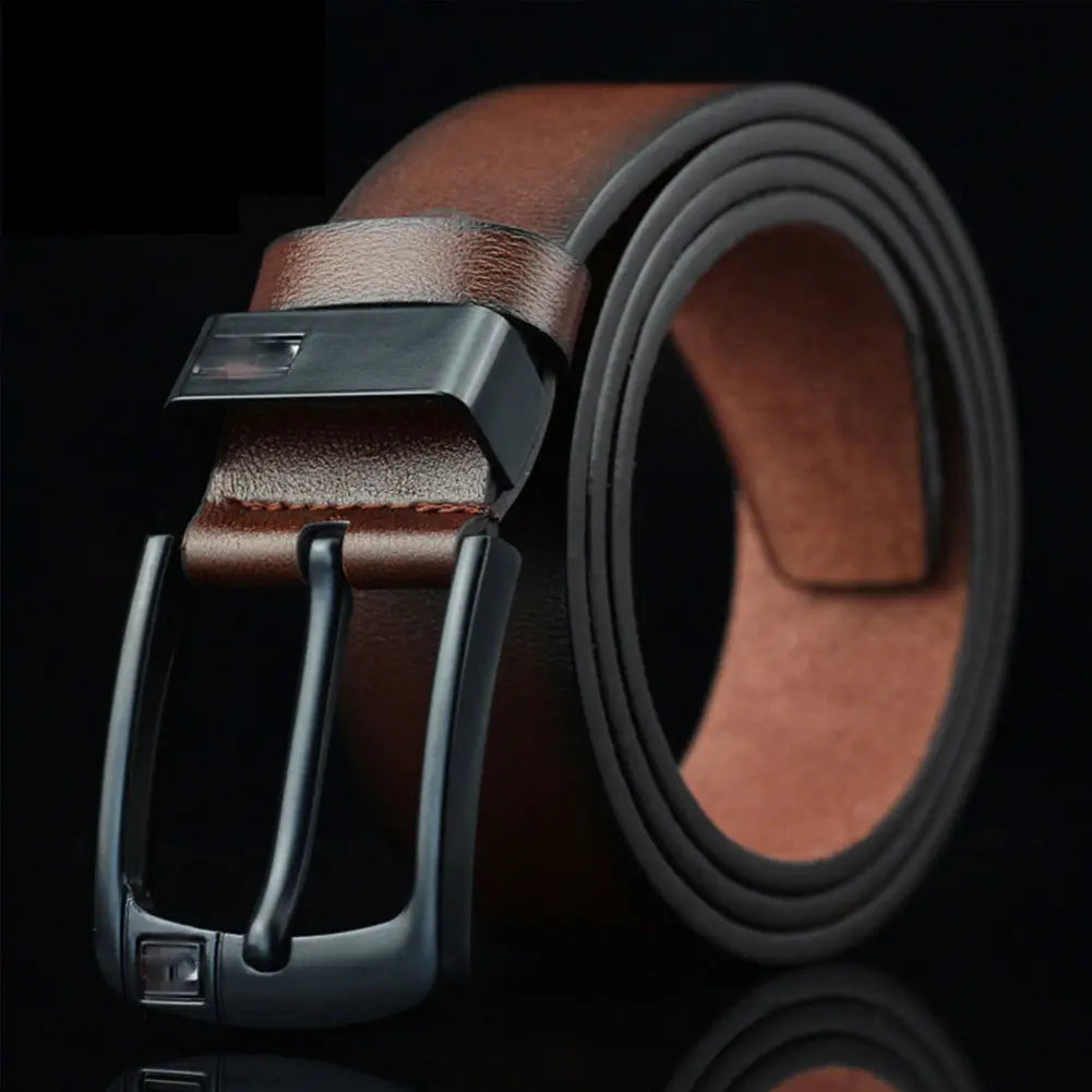 PU Leather For Men High-Quality Fashion Black Pin Buckle Kaia's Barn